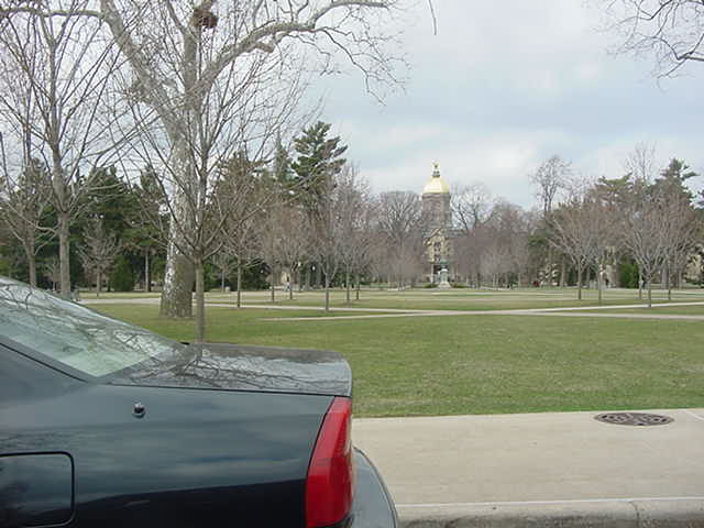 The golden dome on the main building of Notre Dame University South Bend Indiana